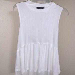 White sleeveless shirt